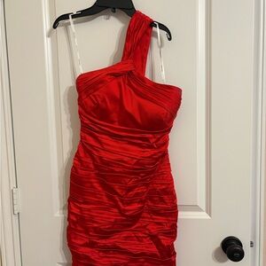 Calvin Klein Red One-Shoulder Dress